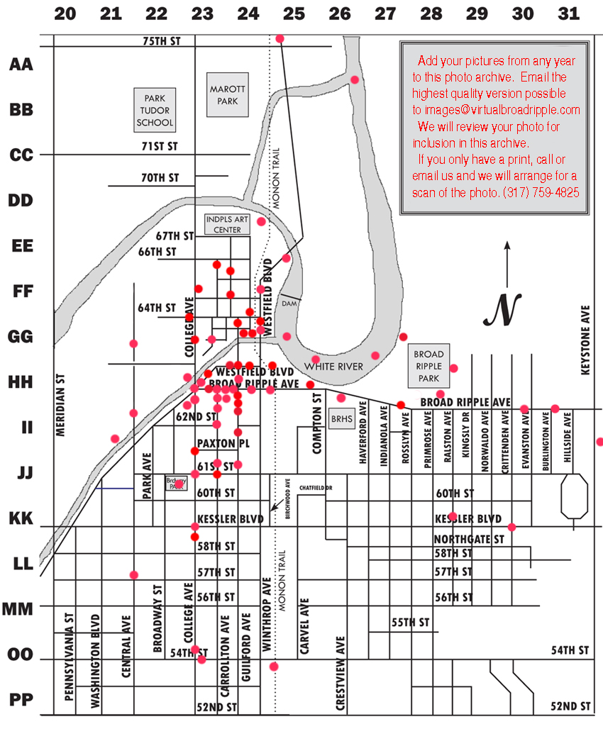 Broad Ripple map of photo archive